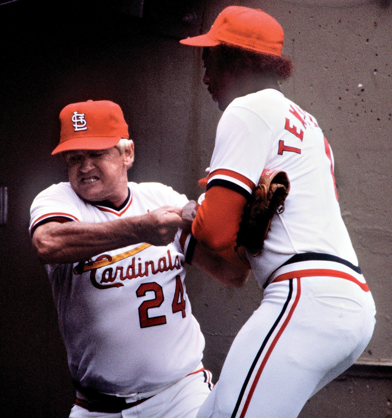 Whitey Herzog and Gary Templeton in 1981